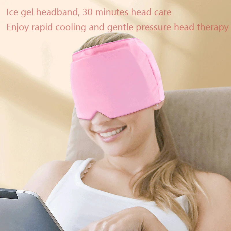 Headache Relief Mask Headache Hat for MigraineTherapy Cap Ice Head Wrap Pack Mask Hot and Cold Headache and Migraine Relief Cap