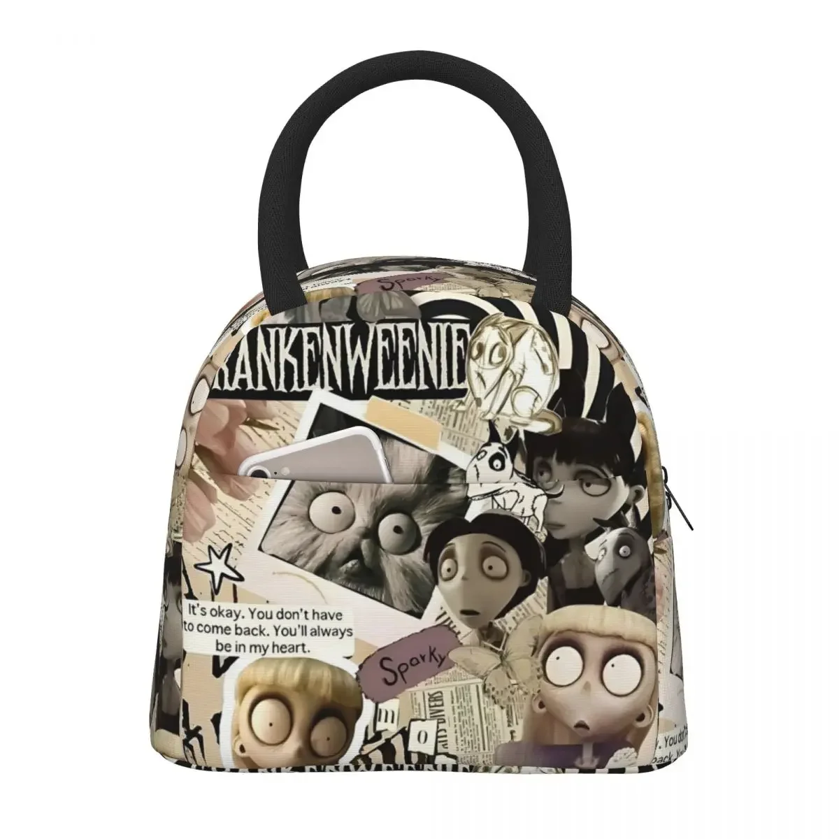 

Frankenweenie Lunch Bags Insulated Bento Box Waterproof Lunch Tote Leakproof Picnic Bags Cooler Bag for Woman Girl Work