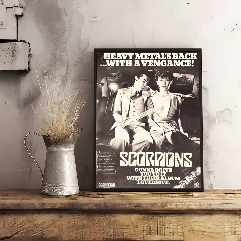 S-ScoRpiOns Bandปกอัลบั้มโปสเตอร์Sticky Wall Artการพิมพ์กันน้ําห้องนั่งเล่นห้องนอนบาร์ห้องโถงความงามDecor