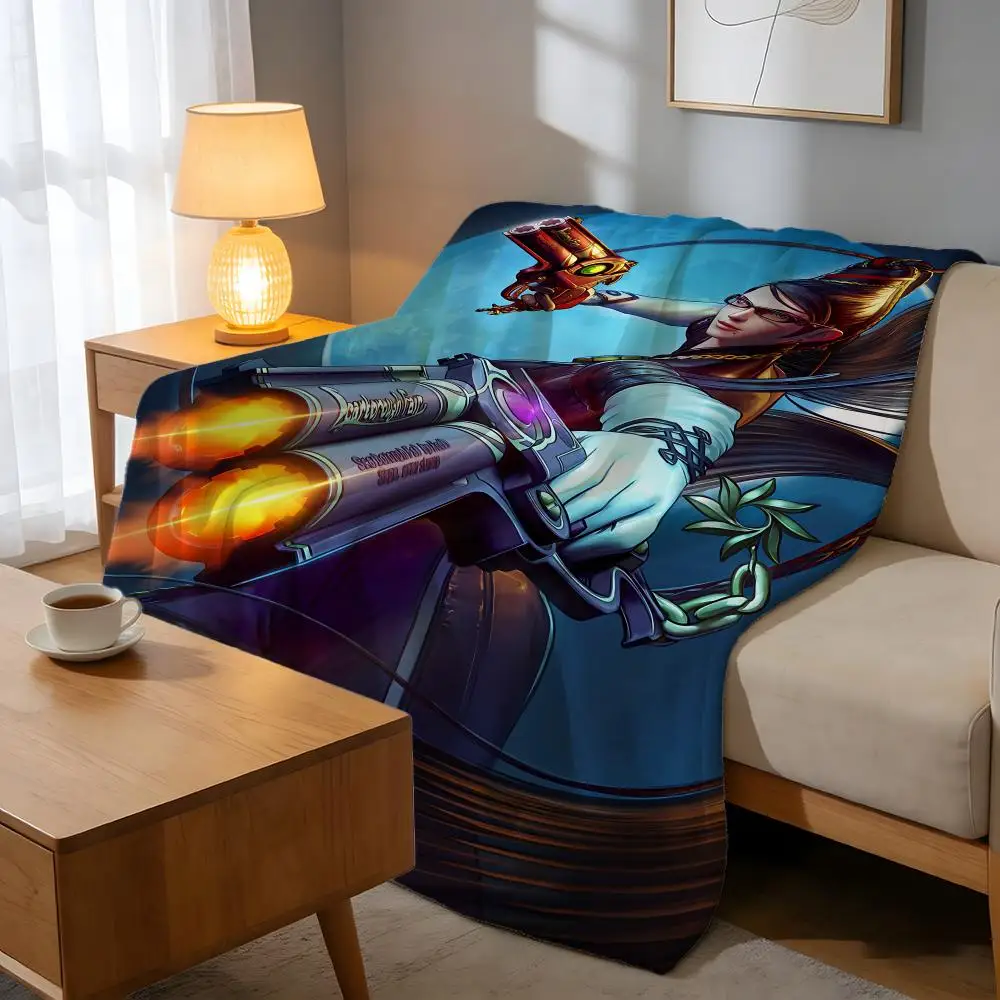 Throw High-Density Short Plush Blanket For Sofa Nap Air-Conditioned Room Soft Skin-Friendly Game Bayonetta 3