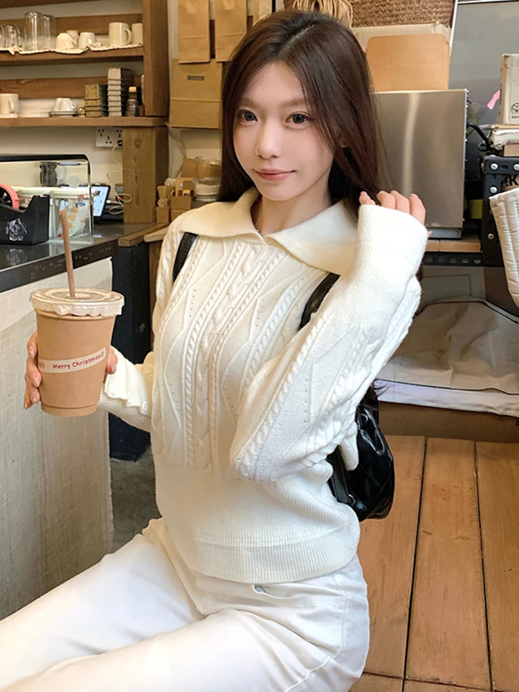 

Korean Sle Long Sve Ne Knitted Sweater Women's Spring Faion Slimming Waist Design Base Layer Top Inner irt