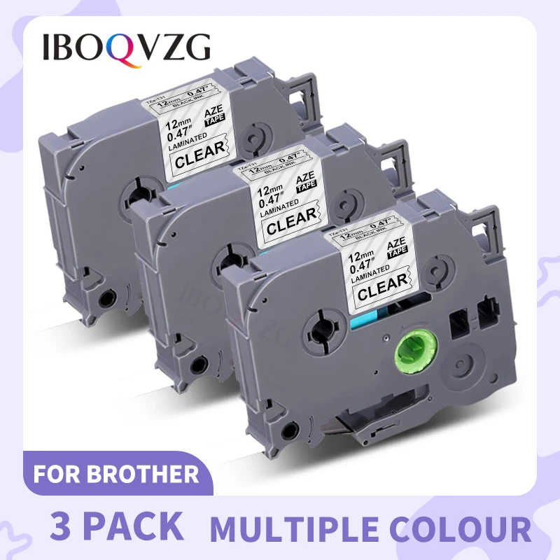 3PK Ribbon for Brother Label Tape 12mm Brother tze Tape tze-231 tze131 tze631 Compatible Brother PTH110 Tape P-Touch Printer