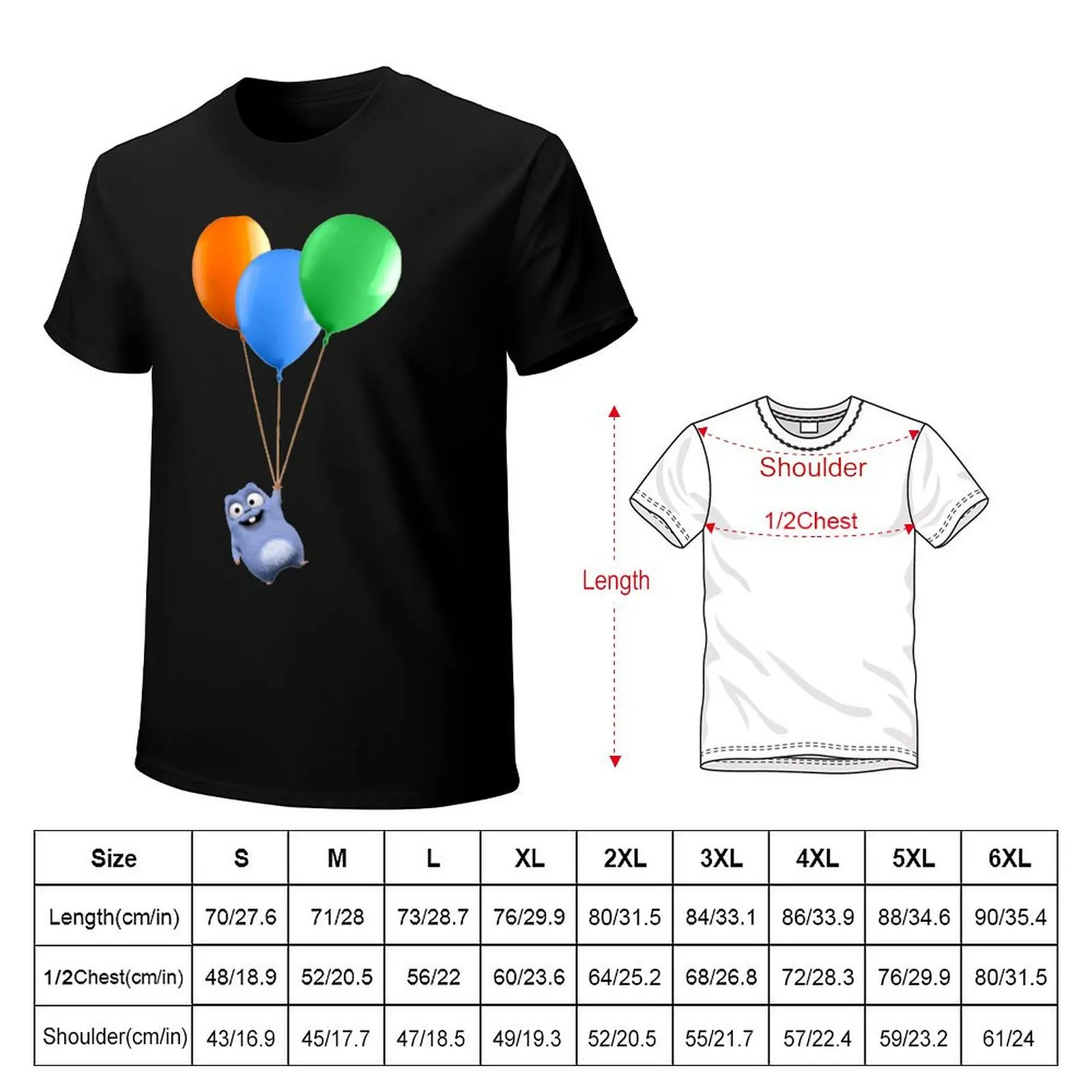 Lemming balloon T-Shirt heavyweights graphic t shirt vintage graphics plain white t shirts men