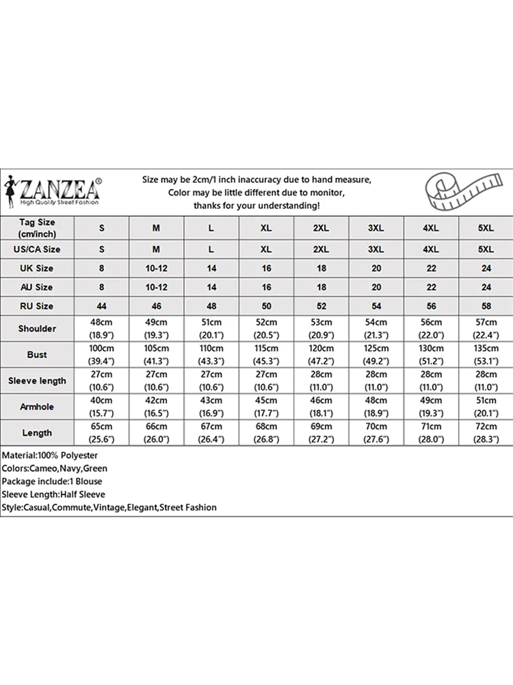 ZANZEA Moda Polka Dot Patchwork Camicette Donna Casual Scollo a V Mezza Manica Coulisse Orlo Blusas Mujer Estate Streetwear Magliette e camicette