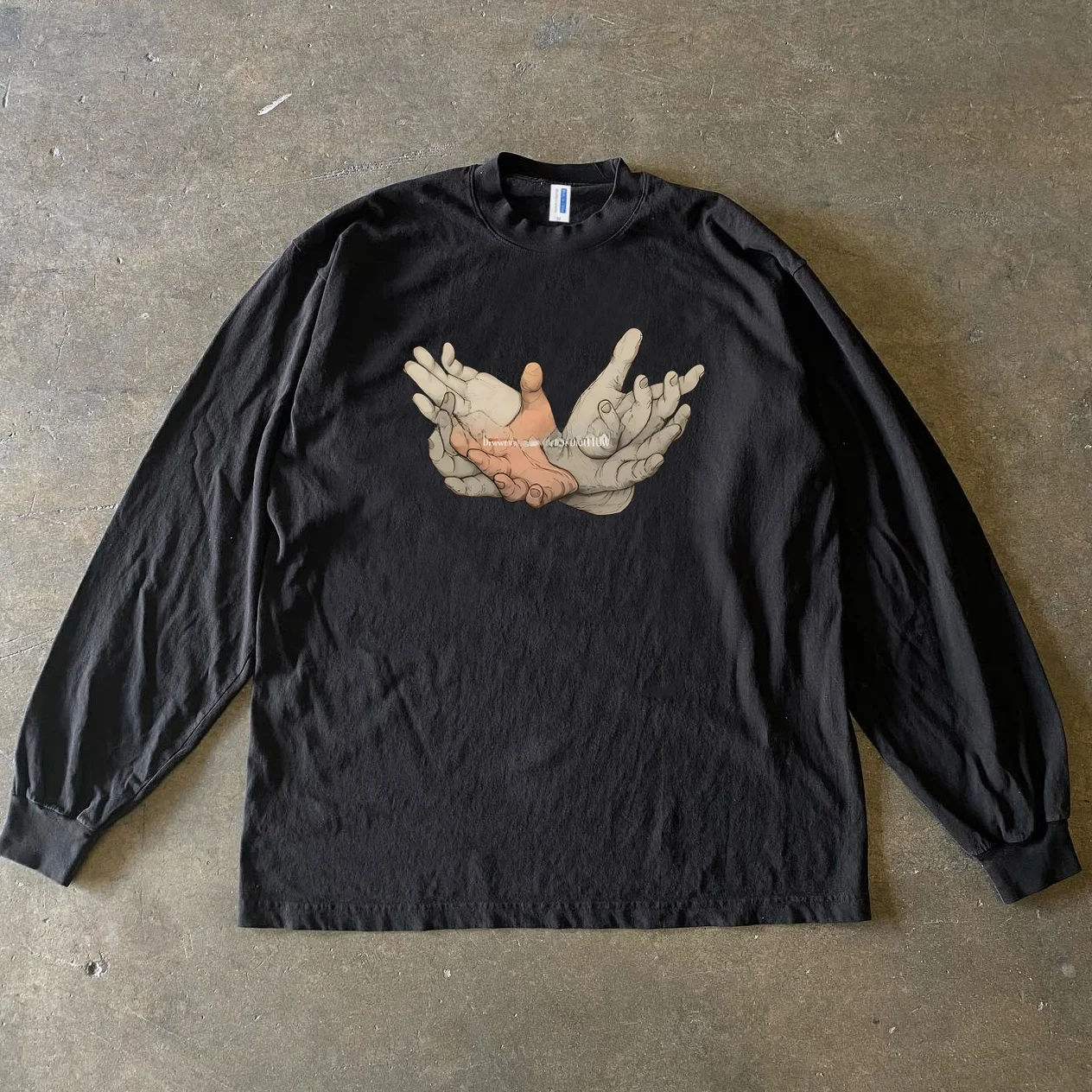 Heavyweight 300g Pure Cotton Long Sleeve T-Shirt Couple Matching Hip Hop Design Quality Material Summer Autumn Seasonal Wear