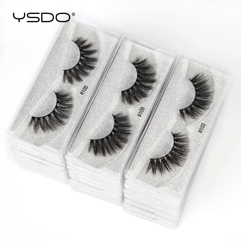 YSDO Lashes Wholesale 10/20 Pairs Faux 3D Mink Eyelashes Natural Long Soft Fake Eyelashes Fluffy Mink Lashes Makeup Faux Cils