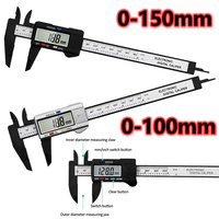 100mm 150mm Electronic Digital Caliper Carbon Fiber Dial Vernier Caliper Pachometer Micrometer Plastic Ruler Measuring Tools