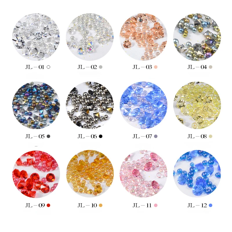 1 Bottle Mini Caviar Beads Crystal Tiny Rhinestones Glass Micro Bead for 3D Glitter Nail Art Decorations DIY Manicure Tools