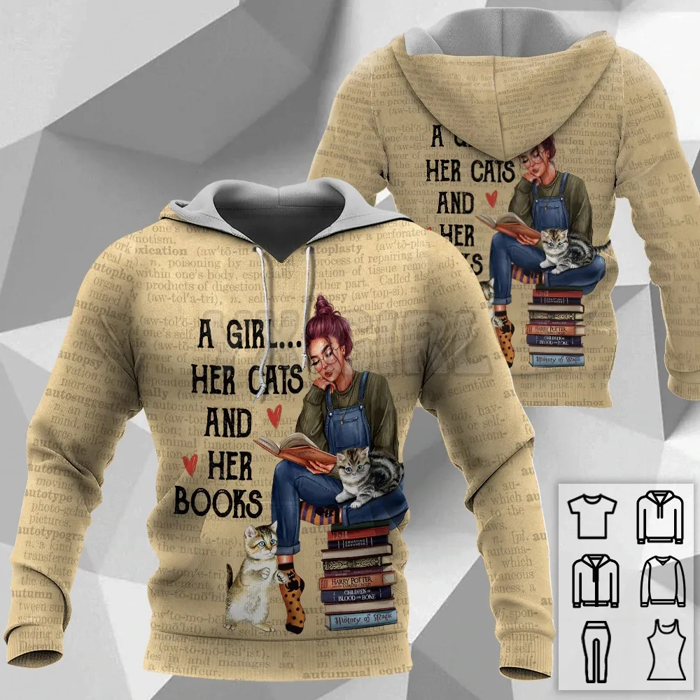 

Her Girl Her Cats 3D All Over Printed Hoodies Streetwear Casual Unique Men's For Women's Hoodie/Sweatshirt/Zipper Hoodies