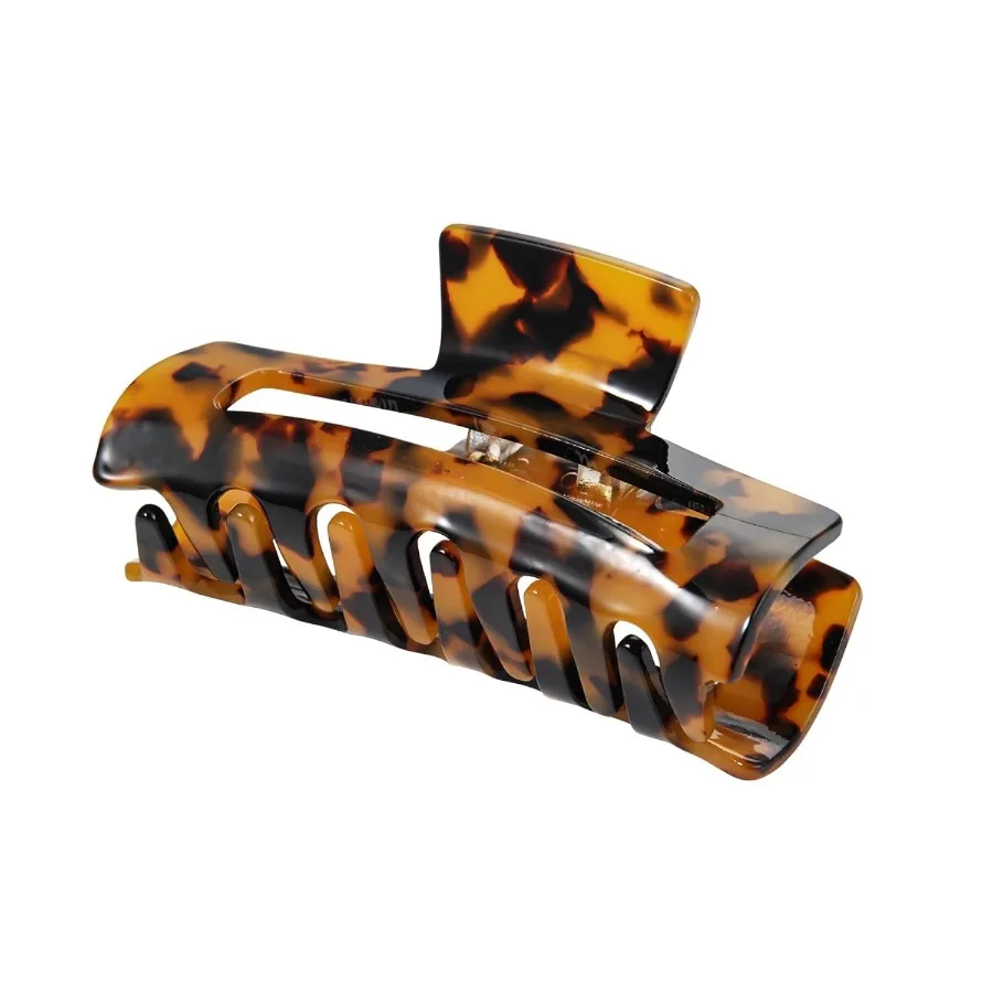 4 قطعة مشبك شعر خلات مقاطع للنساء الفتيات الفرنسية فراشة الفك المشابك الشعر مع حورية البحر اللون كراب تصميم ليوبارد طباعة S #2