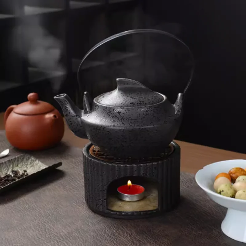 

Tea Set Heater Ceramic Home Retro Teapot Candle Stove Base Incense Burner Tea Set Kitchen Restaurant Bar Home Decor