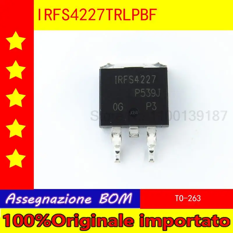 

10pcs/lot IRFS4227TRLPBF IRFS4227 TO-263 MOSFET transistor 62A 200V