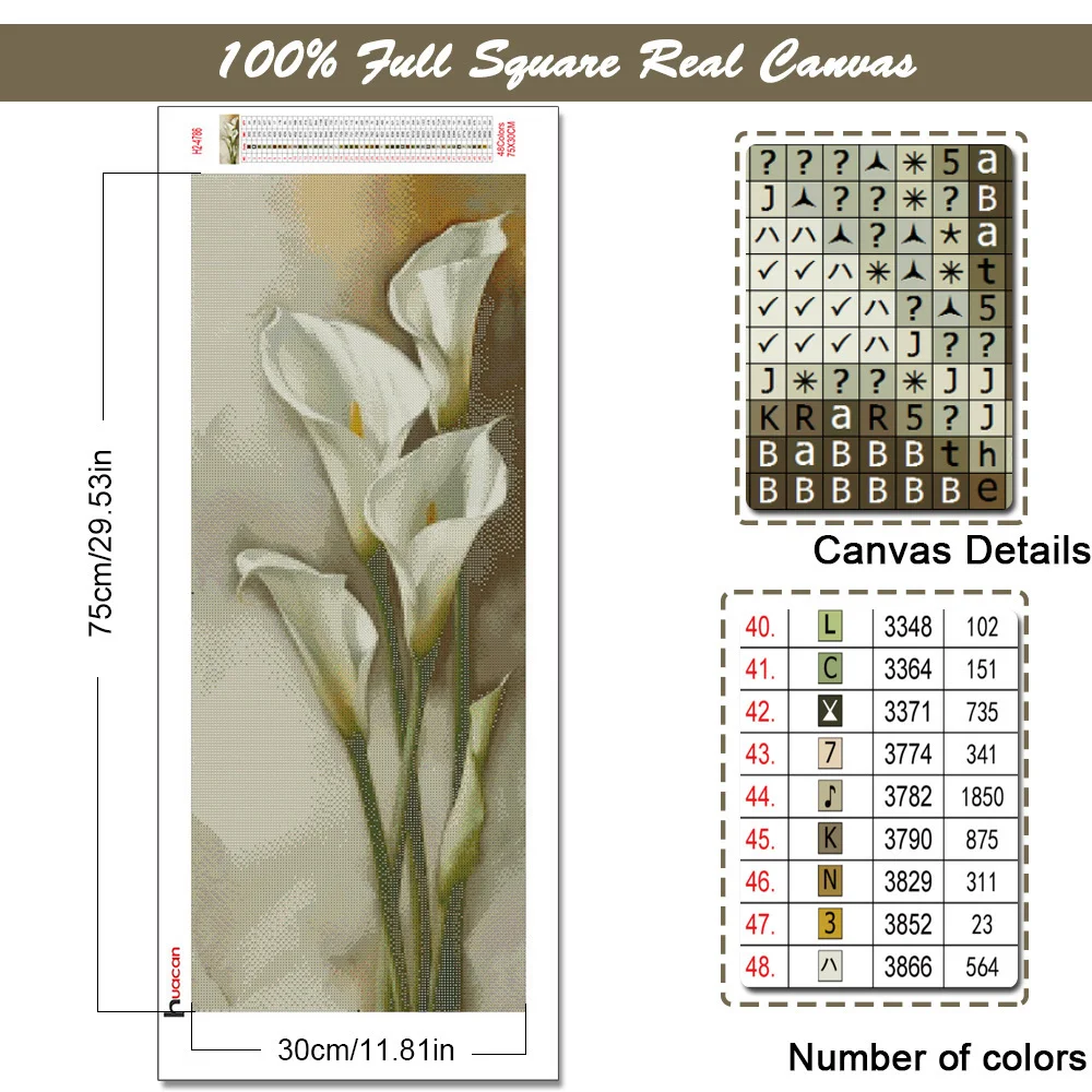 Huacan 5d DIY Diamond Painting Kit Full Square Calla Diamond Embroidery Sets Mosaic Rose Flower Beaded Pictures