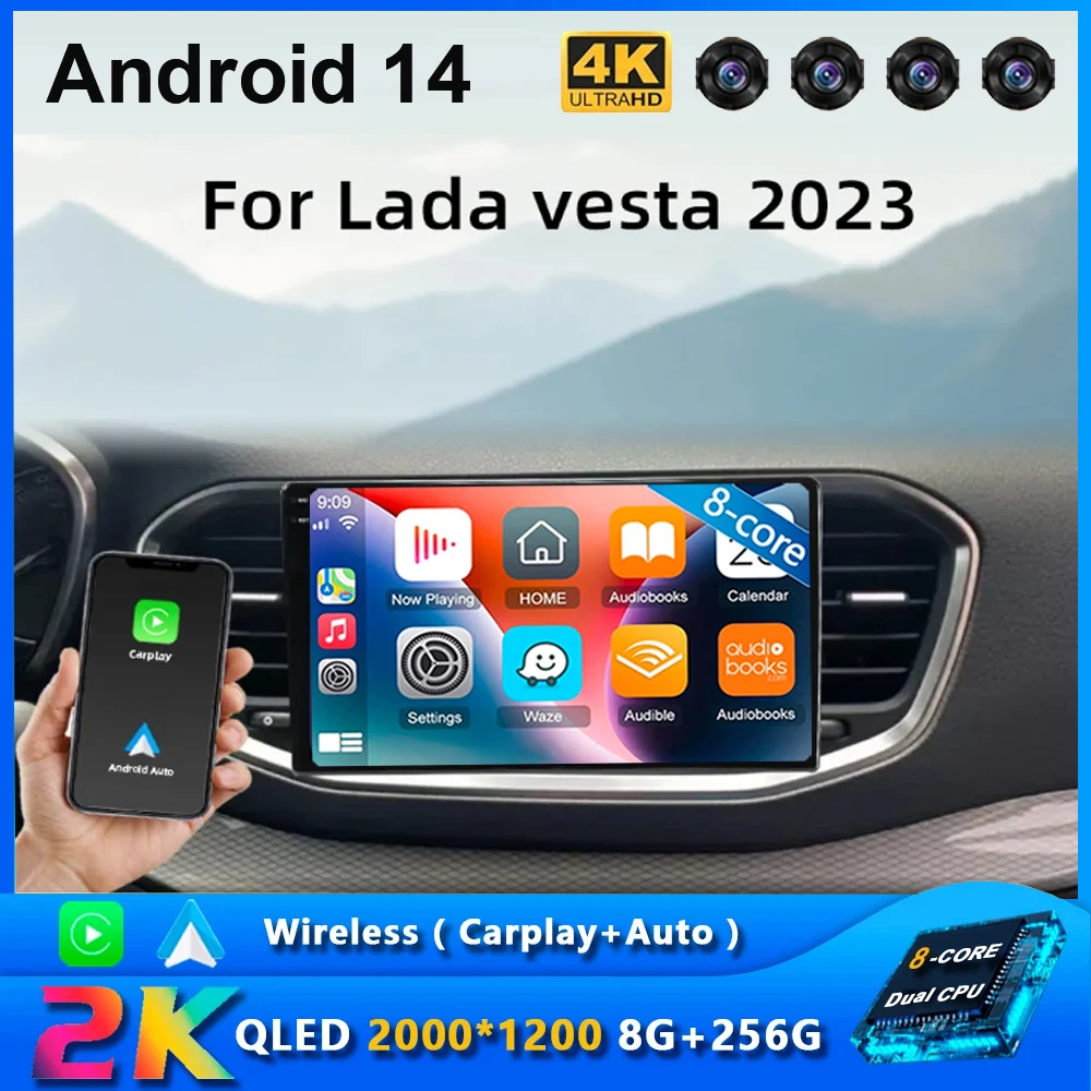 

Car Android 14 Multimedia Player For LADA VESTA 2023 TS7 TS18 TS10 QLED DSP Navigation Audio Carpaly AUTO 2din Radio