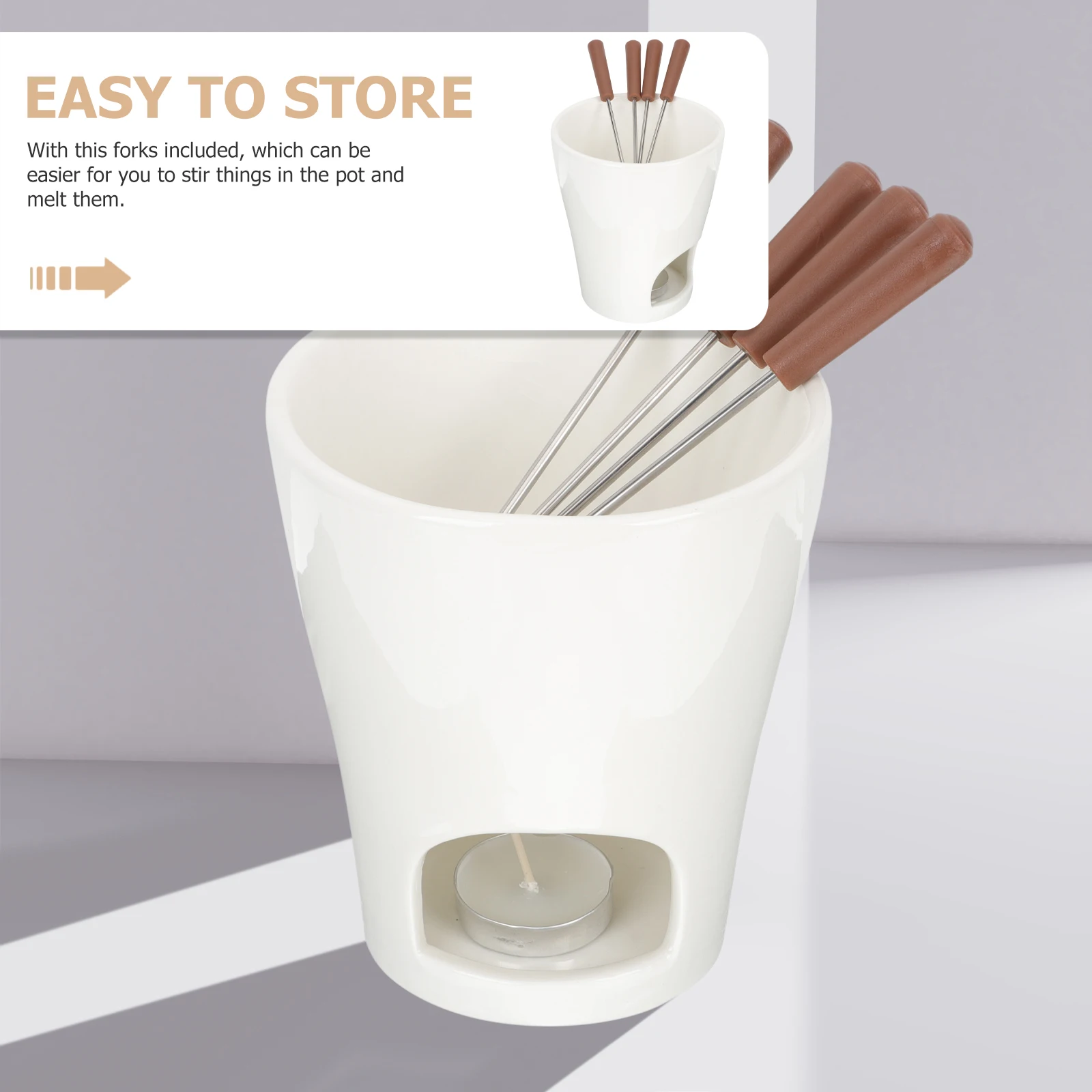 

1 set Chocolate Melting Furnace Ceramic Fondue Pot Butter Warmer Cheese Compact Stove Ice Cream Melt Pot Easy Clean