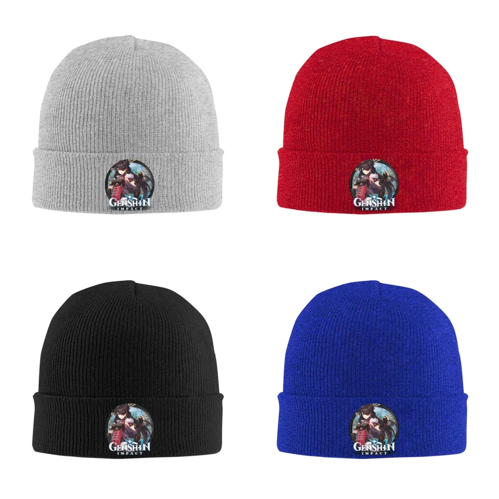 

Genshin Impact Beidou Unisex Knitted Hat Outdoor Warm Men Solid Color Crimping Skullies Beanie Cap Hip Hop Winter Ski Caps