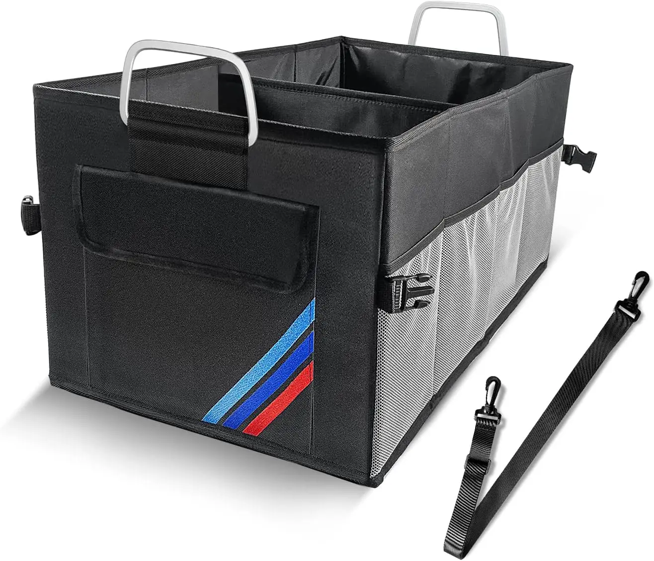 

Portable Collapsible Car Trunk Organizer, Waterproof Oxford Cloth with Aluminum Handle for SUVs, Cars, Camping Storage