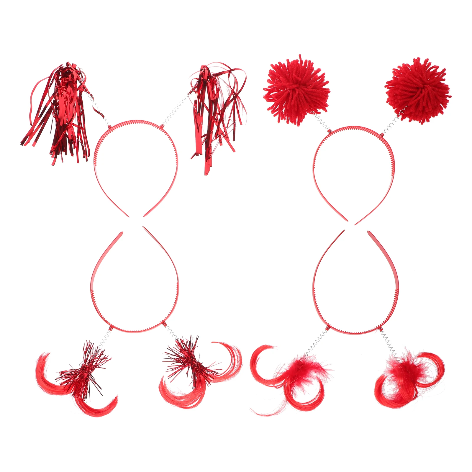 

4 Pcs Headbands Hair Accessories Novelty Metal Bopper Buckle Holiday Head Boppers Children Adult Holiday Tinsel