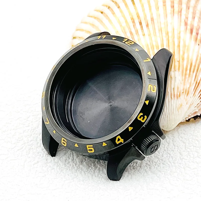 Mod الأسود الشكل NH35 حالة مختومة الغطاء الخلفي صالح سايكو اليابان الحركة التلقائية 20ATM مقاوم للماء الرجال الغوص استبدال ساعة