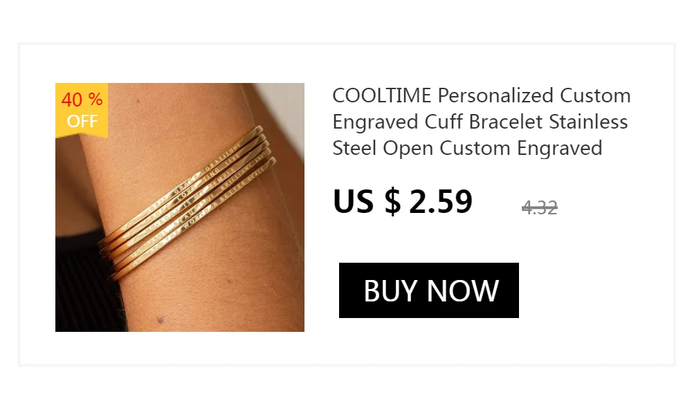 COOLTIME Dainty Engraved Name Stainless Steel Ring for Women Gold Color Personalized Minimalist Anniversary Couple Rings Gift