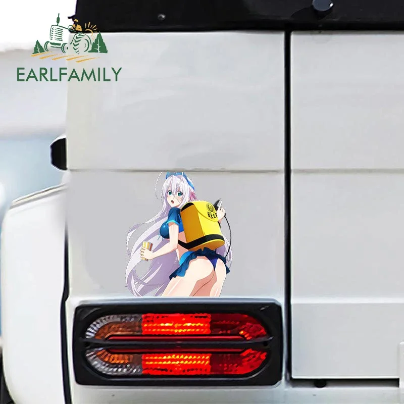 EARLFAMILY 13cm x 11.3cm for Anime Rias Hentai Ass NSFW Car Sticker Car Goods Decal Air Conditioner Creative Laptop Graphics