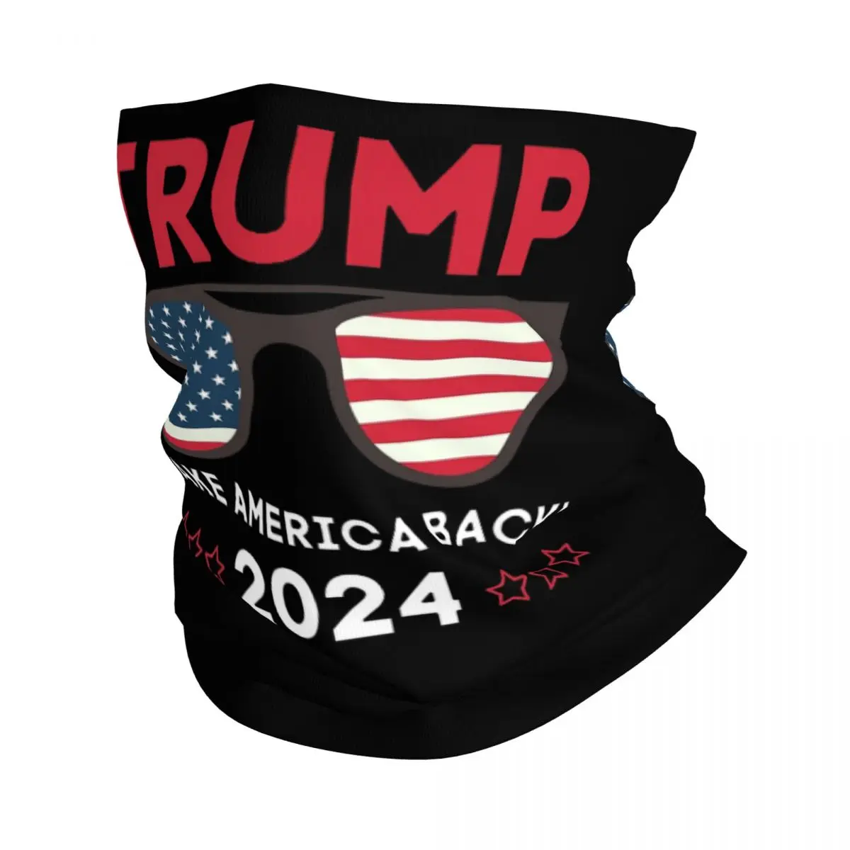 Trump 2024 Take America Back Election Active Bandana Neck Cover Printed Magic Scarf Warm FaceMask Cycling For Men Adult Washable