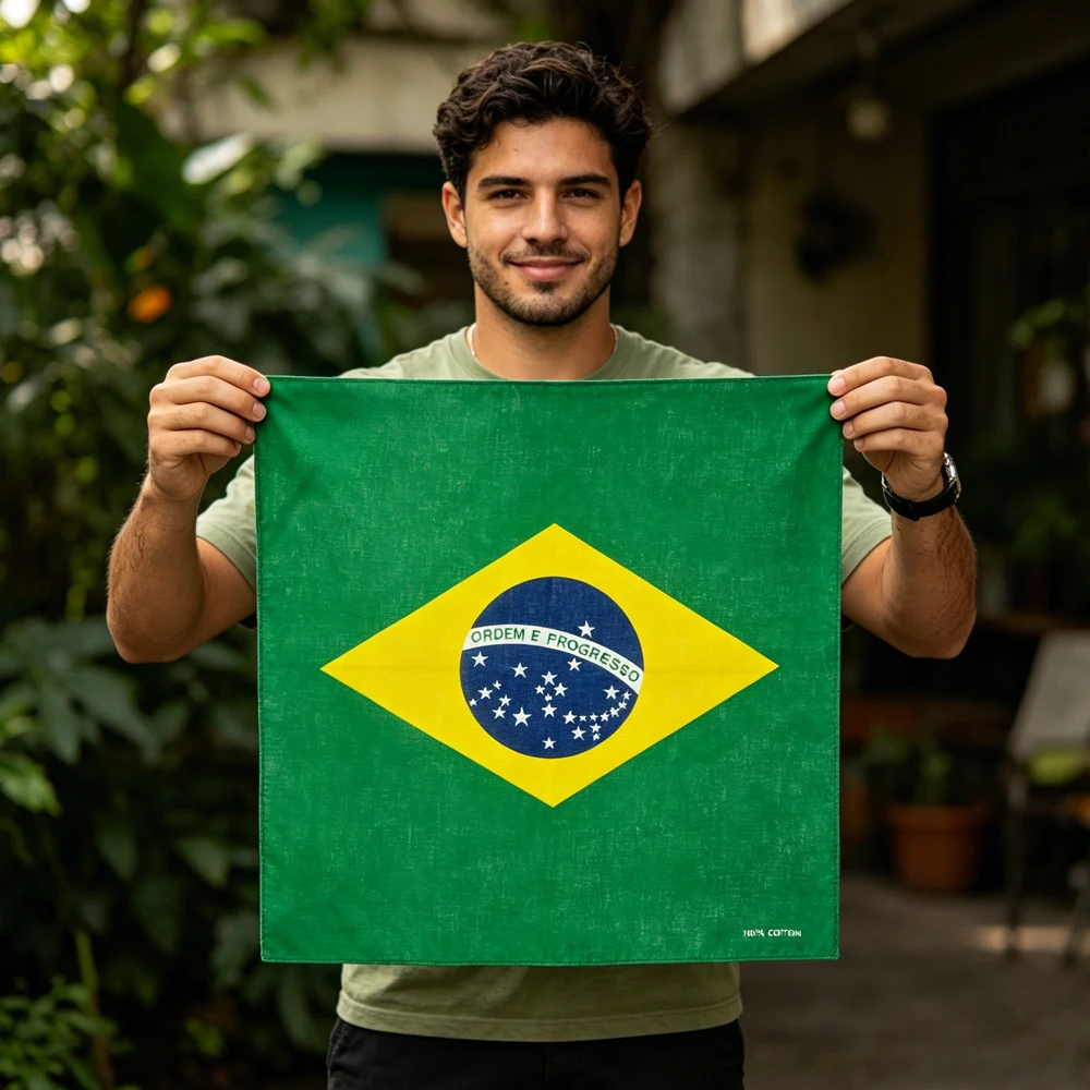 

Brand Brazilian Size Flag 55X55cm High-Quality Polyester Fiber Ndoor And Outdoor Brazilian Decorative Flag Sports Scarf