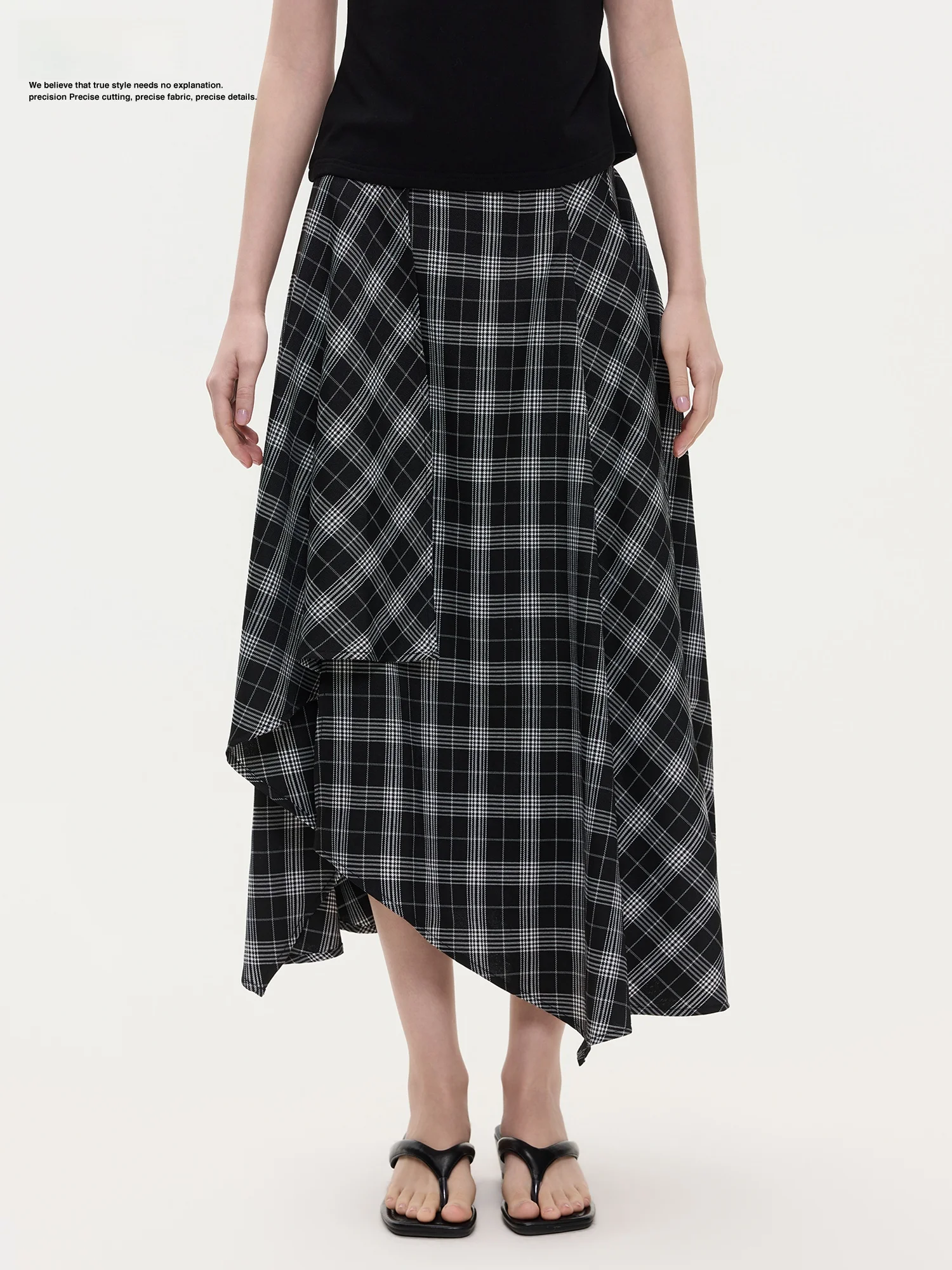 

Повседневная женская юбка Ikyou в клетку, свободного кроя, с завышенной талией, А-силуэт, длинная, из полиэстера, без эластана, для повседневной носки