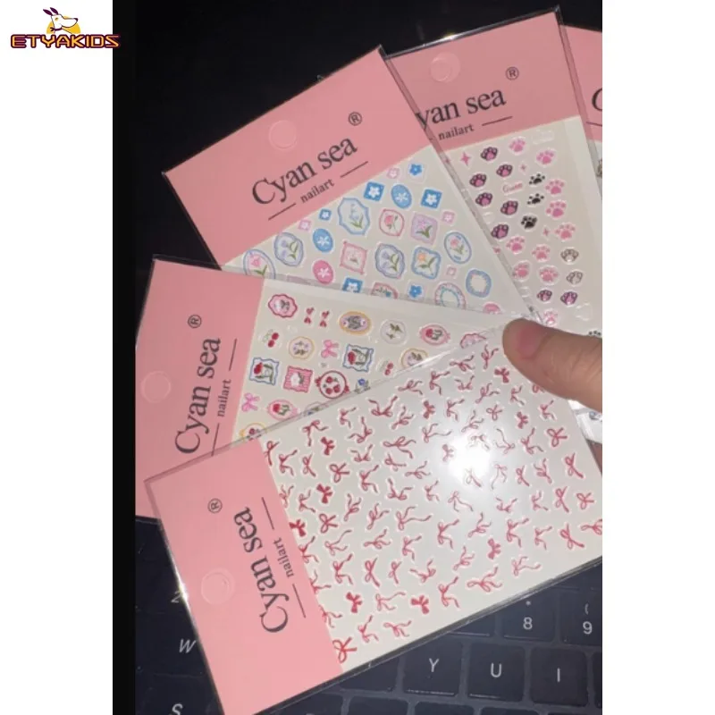 Mini Cute Cartoon Kitten Paw 3D Relief Scrapbook Sticker Sweet Nail Decora Kawaii DIY Classic Toys Sticker for Kids Children view 2