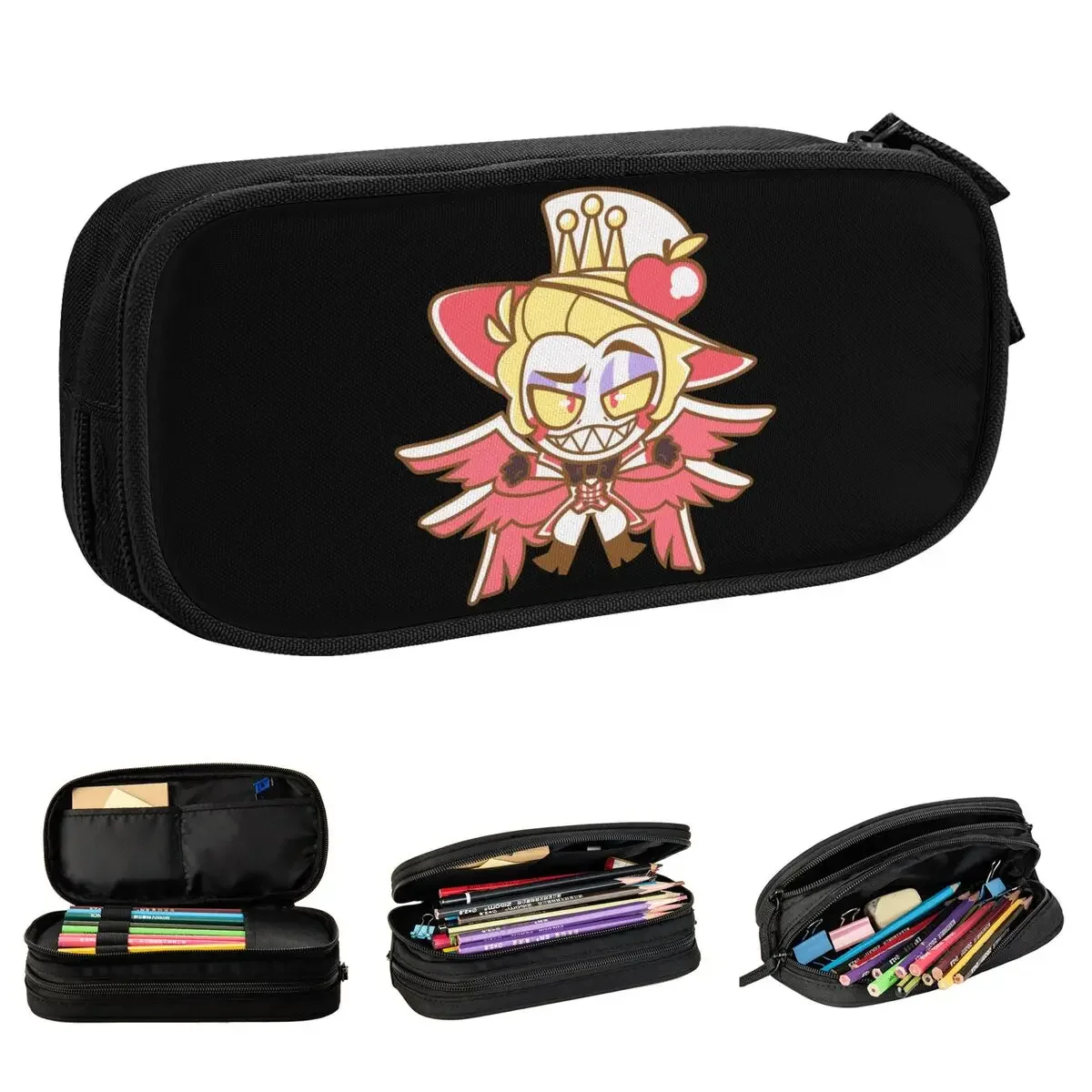 Cute Hazbins Hotels Lucifer Pencil Cases Pen Box Bags Girls Boys Big Capacity School Supplies Gift Pencilcases