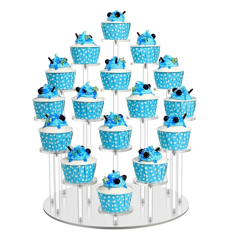 16 Tier Acrylic Cupcake Stand For Birthday Party Wedding Baby Shower Christmas Decoration Dessert Holder Cupcake Display Rack