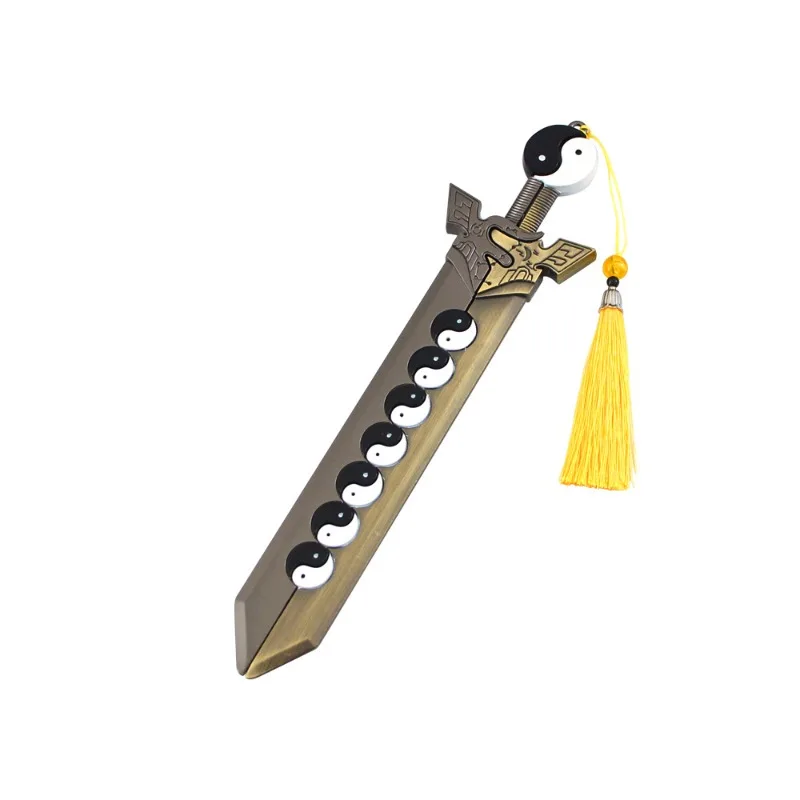 26cm/10.24in 고대 유명한 검 관련 제품 모델 태극권 음양 바구아 검 세트 금속 입상 Collectible Ornament Boy