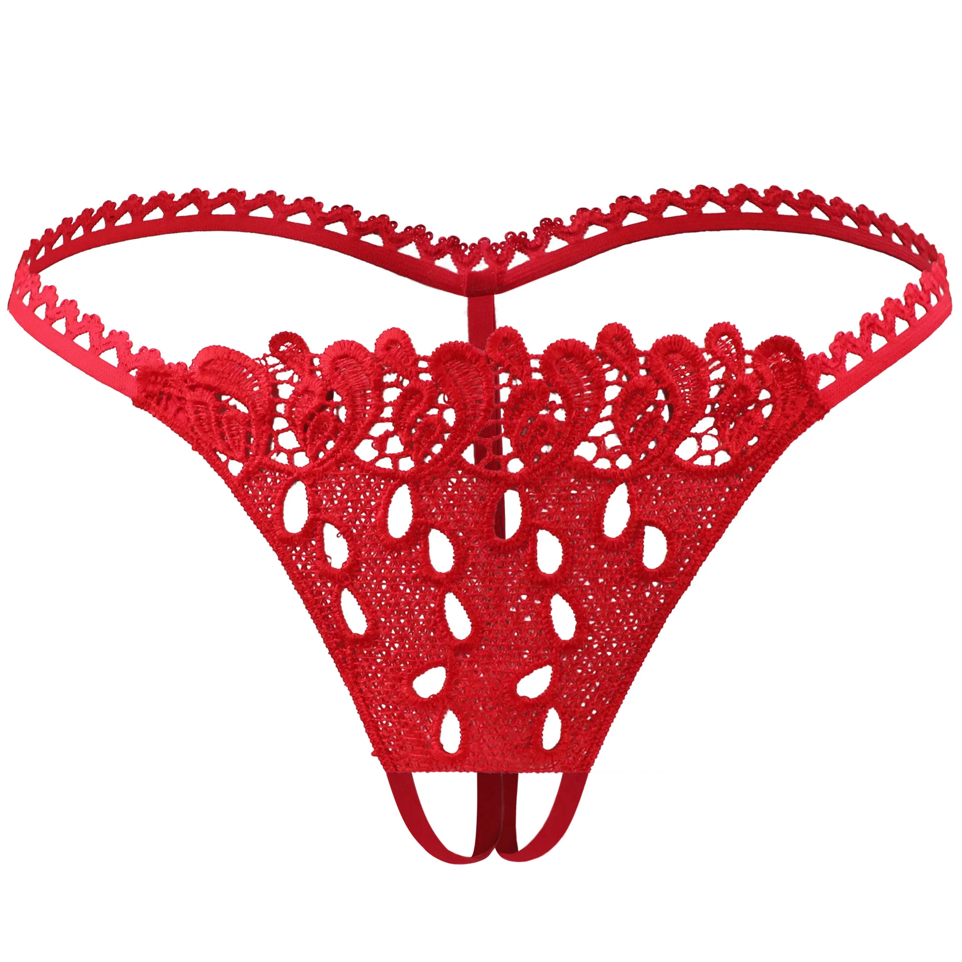 

Men's Lace Mesh Thong With Low Waist Hollow out elastic Sexy Underwear 1393