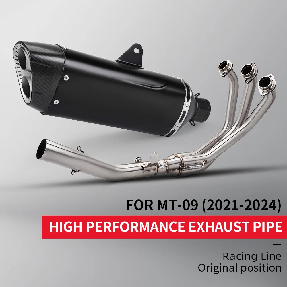 

Motorcycle Exhaust Escape Slip On For MT09 MT-09 Tracer 9 900 GT XSR900 2021-2024 DUAL SENSORSFront Link Pipe 51mm Muffler