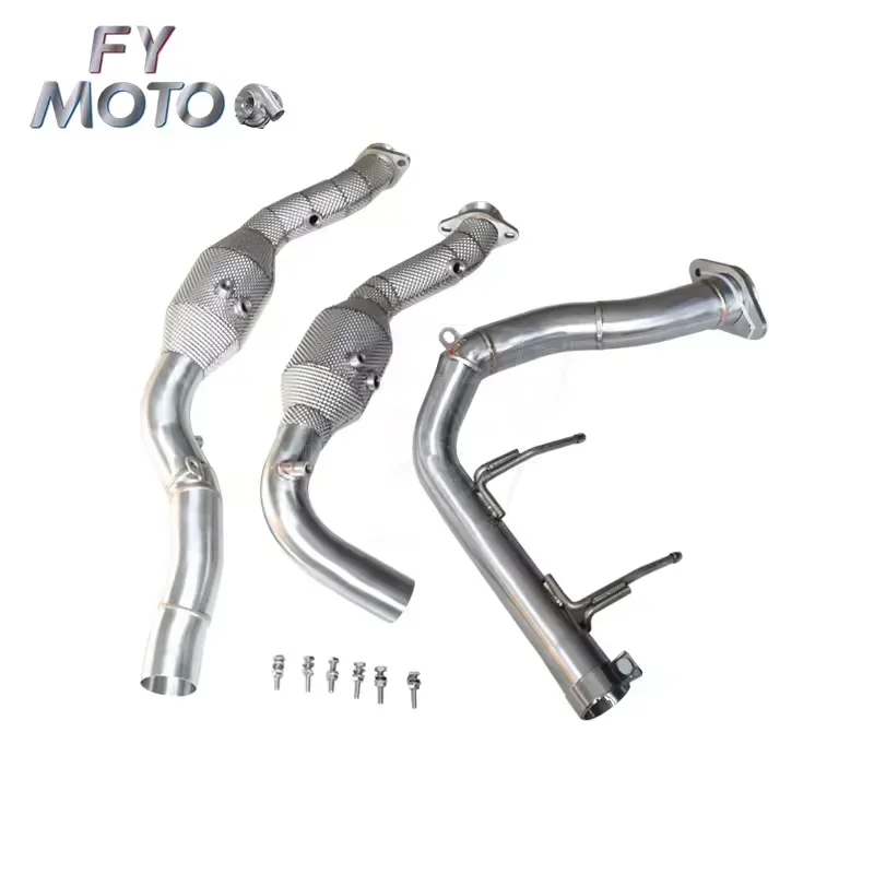 

Exhaust Catalytic Downpipe for Ford F150 SVT RAPTOR 3.5TT 2015-2019 twin turbo with heat shield
