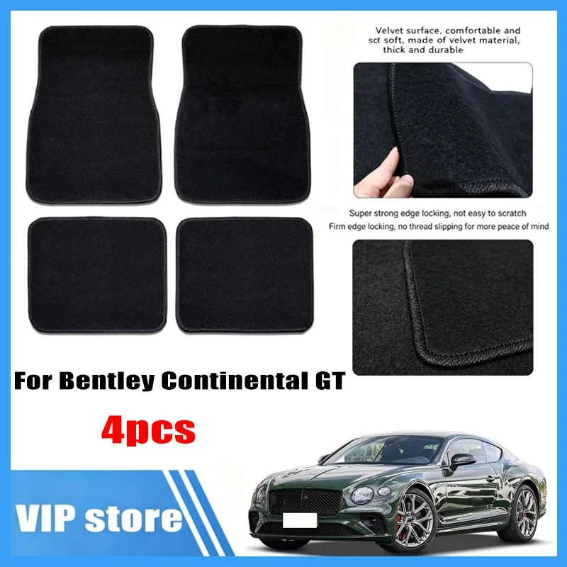 

4pcs Car Floor Mats All-Weather Easy To Clean Durable Anti-Slip Interior Protection Floor Liners For Bentley Continental GT