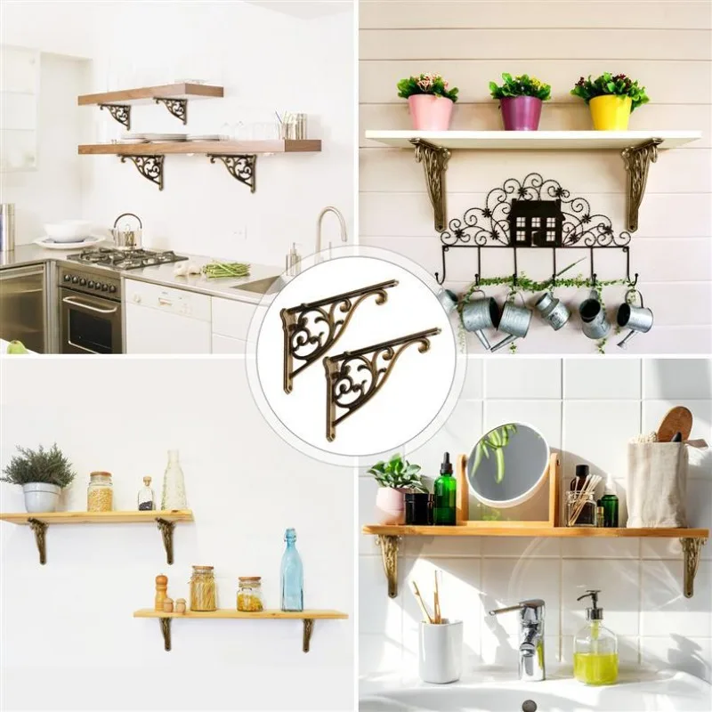 Heavy-Duty Metal Triangle Bracket Wall Mount Support Wood Shelves Screw-Fixed Reinforced Corner Brace Load-Bearing Holder
