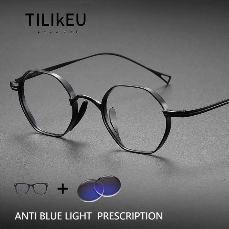 

Vintage Titanium Alloy Blue Light Blocking Prescription Glasses Men Optical Myopia Glasses Frames Women Japan Designer Eyewear