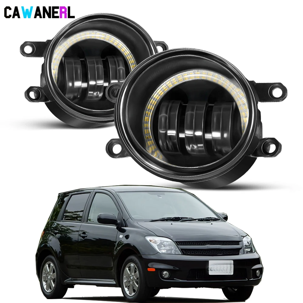 2 Pieces Fog Light Assembly Angel Eye DRL 30W Car Front Bumper LED Fog Daytime Running Lamp 6000LM For Toyota Ist 2007-2016