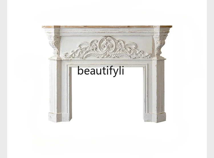 

European-Style Retro Simulation Fireplace French Curio Cabinet Villa B & B Entrance Rack Photography Props