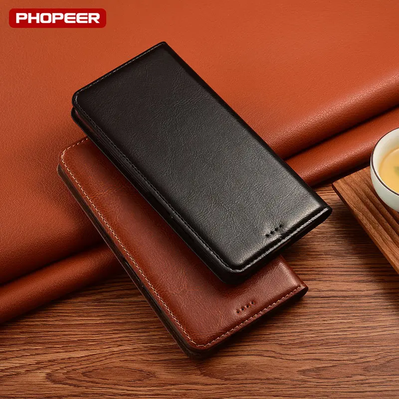 Luxury Genuine Leather Case For Tecno Camon 17 17P 18 18T 18i 18P 19 20 Pro Premie Neo Retro Wallet Cover Flip Case