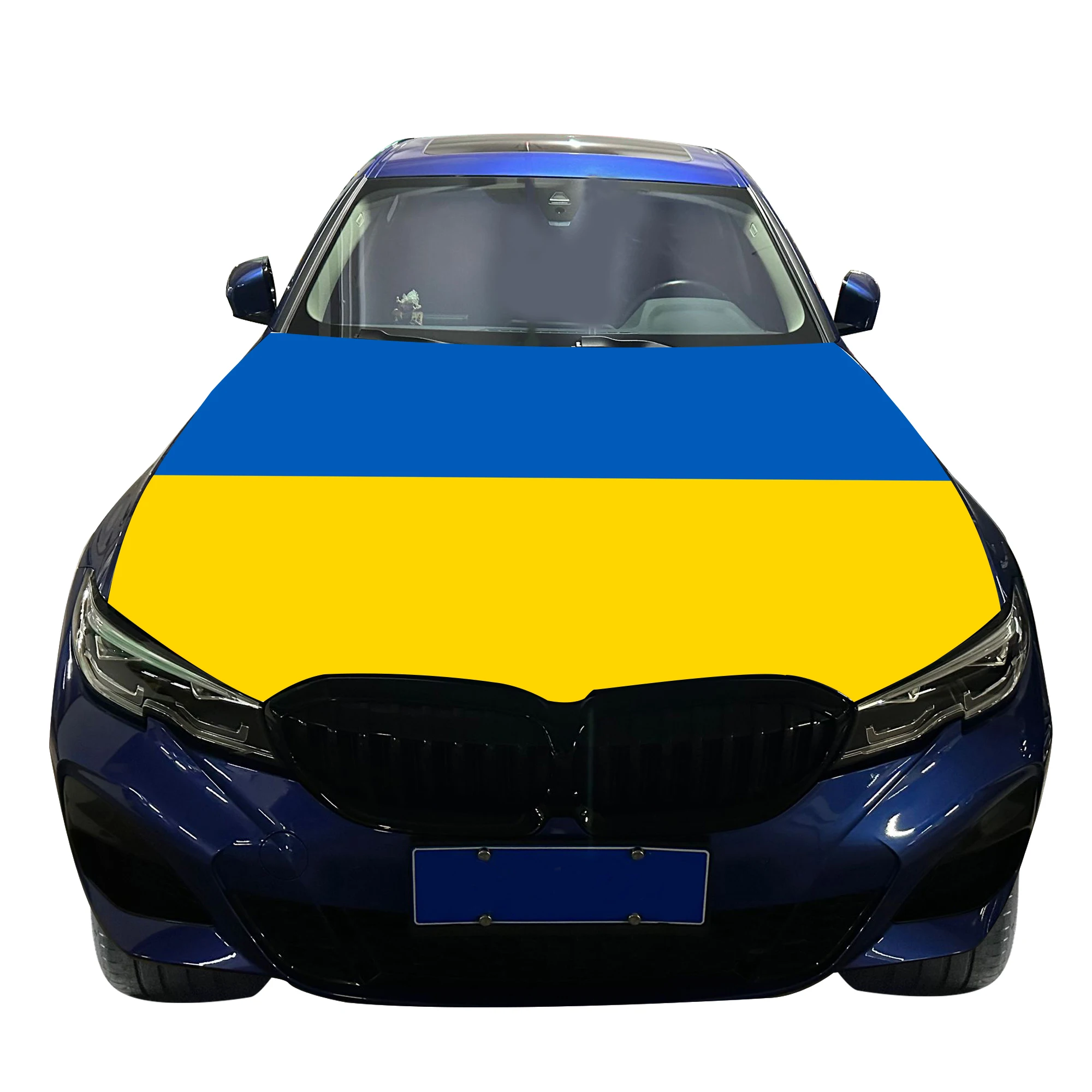 

Ukraine Car Hood Cover Flag Universal Size Elastic Polyester 120x150cm for Car Decor