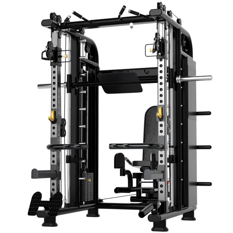 Commercial Multifunctional Smith Rack Integrated Thigh Trainer Cable Crossover for Squat Bench Press Full Body Muscle Workout
