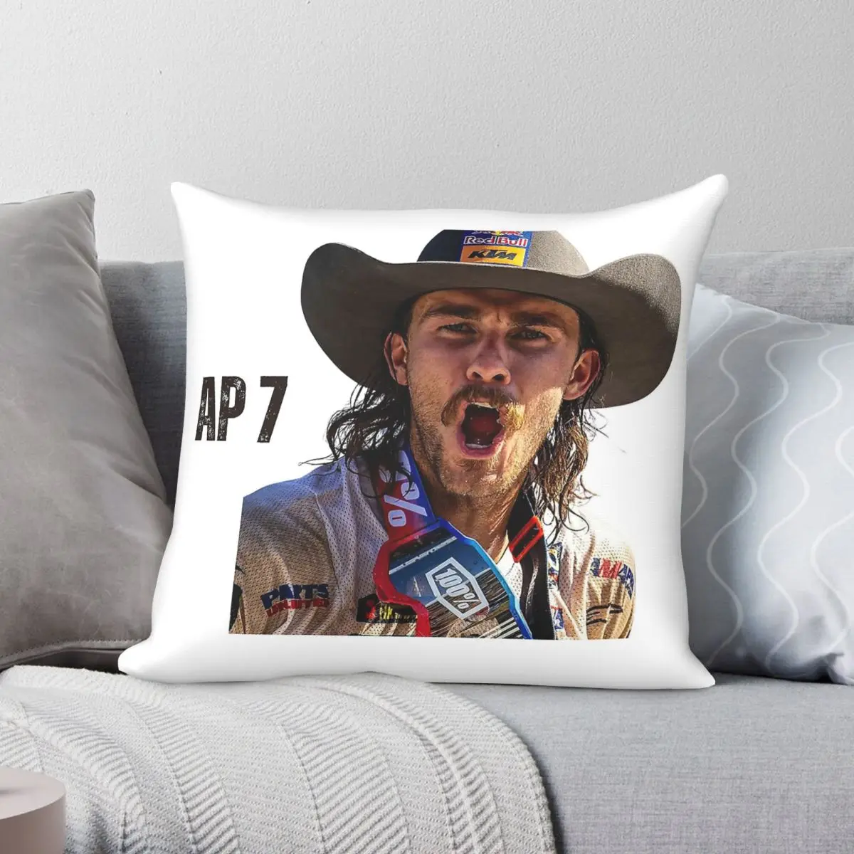 Aaron Plessinger Racing Driver Square Pillowcase Polyester Linen Velvet Pattern Zip Decorative Bed Cushion Cover