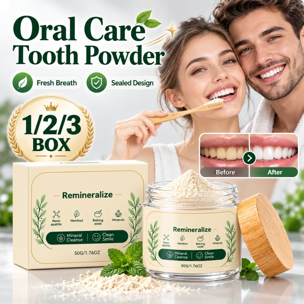 Natural Tooth Powder 50g Fine Dissolving Oral Care Formula for Daily Brushing Fresh Breath Gentle Enamel Cleaning at Home