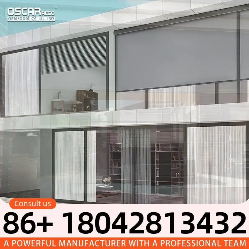 Cold proof Windproof Outdoor Pergola Garden Zip Screen Patio Window Blinds for Backyard Balcony Terrace Rolling shutter