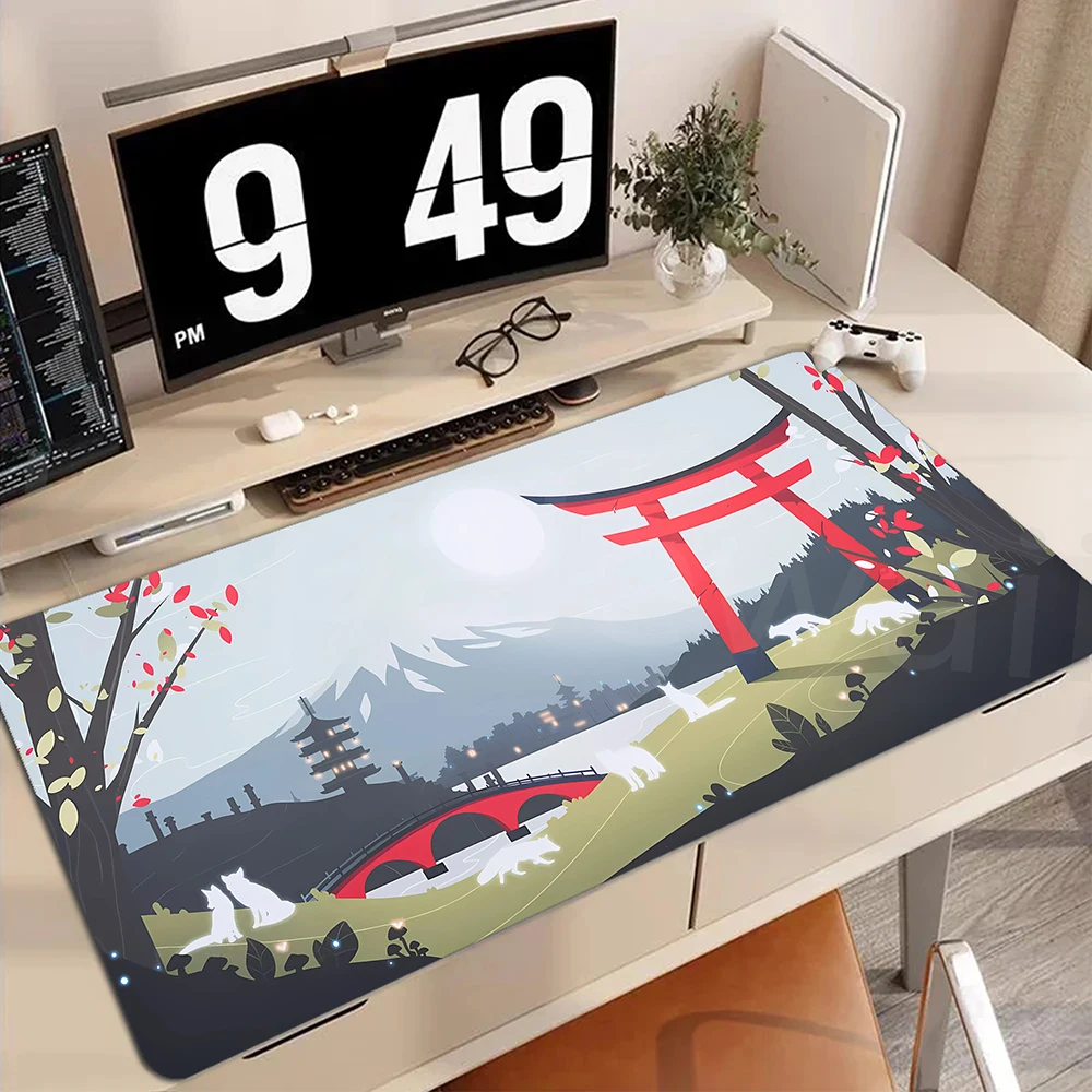 

Inari Torii Mousepad New HD Print Mouse Pad Computer Mouse Mat Speed Keyboard Pads Office Natural Rubber Desk Mat 900x400mm