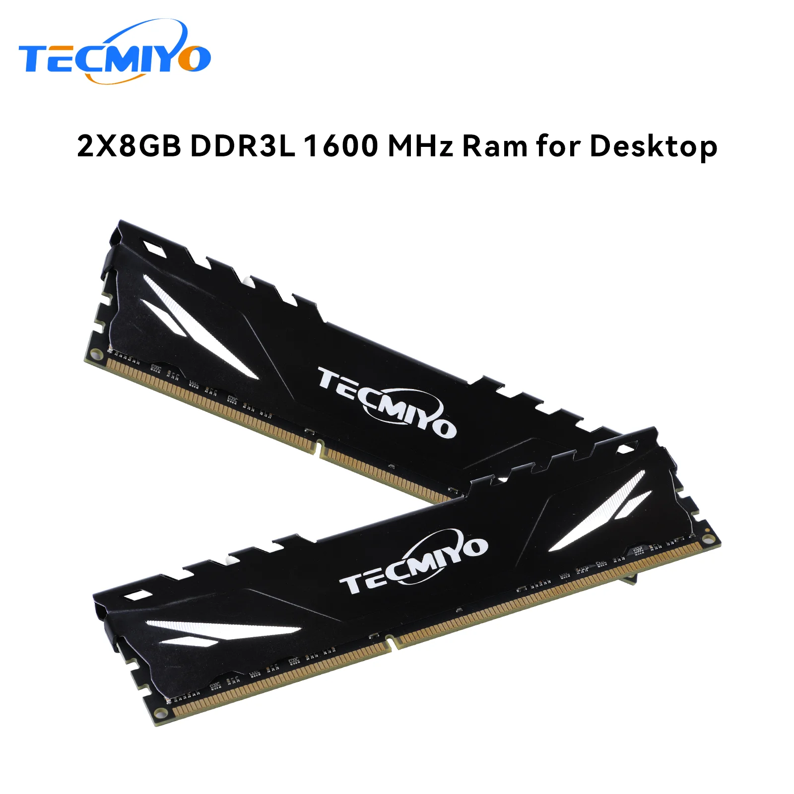 

TECMIYO 2X8GB DDR3L 1600 PC3L 12800U Udimm Desktop Gaming Memory RAM with Heat Sink for Motherboard - Black