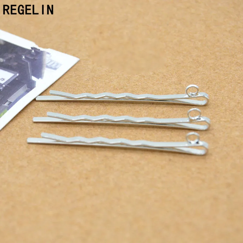 REGELIN Clip Hairpin One Word With Loop Folder Containing Hairpin Hair Clips 20 Pcs/lot 5.5cm Jewelry Findings & Components