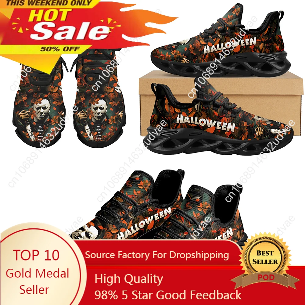 Halloween Shoes Horror Movie Character Michael Myers Print Unisex Walking Sneakers Casual Running Shoes Zapatillas